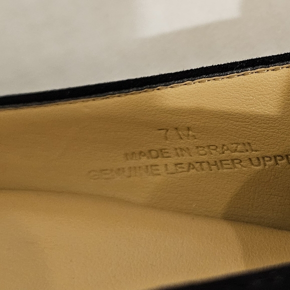 NWOT Talbots Suede Black Kitten Heels Calf Hair Animal Print Bow, 7 - Picture 9 of 11